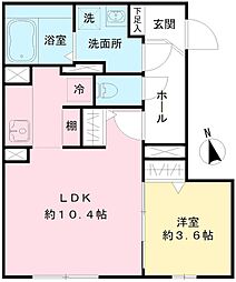 ハレプナコート 1LDKの間取図画像