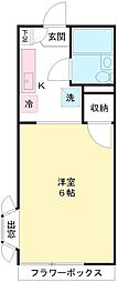 ヴィラ武蔵野 ワンルームの間取図画像