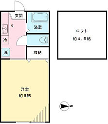 フロムココ1 ワンルームの間取図画像