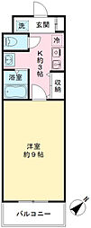 ROXYTAKAHATA2411 1Kの間取図画像