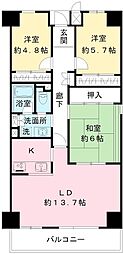 ザ・スクエア・マンション 3LDKの間取図画像