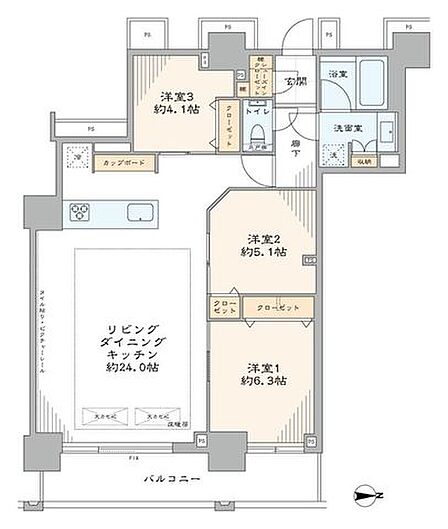 3LDK 間取り