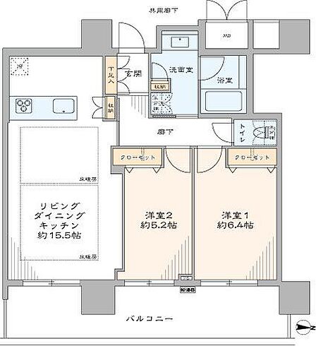 2LDK 間取り
