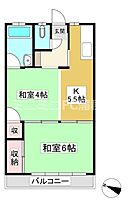 ハイツ一木 202 ｜ 愛知県蒲郡市西浦町一木（賃貸マンション2K・2階・34.04㎡） その2