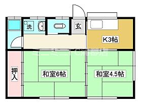 星野貸家 2-B ｜ 愛知県蒲郡市拾石町堂前（賃貸アパート2K・2階・32.40㎡） その2