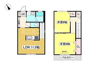 オリオン（Orion） D ｜ 愛知県蒲郡市形原町西欠ノ上（賃貸タウンハウス2LDK・1階・66.24㎡） その2