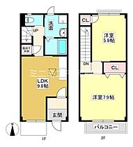 Branche’上地 3 ｜ 愛知県岡崎市上地2丁目（賃貸タウンハウス2LDK・1階・59.62㎡） その2