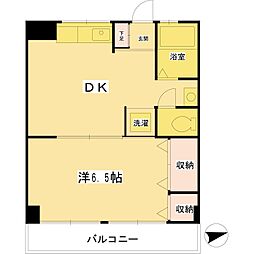 ミカハビタートC棟 1DKの間取図画像