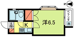 ベルメゾン 1階1Kの間取り