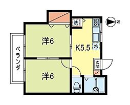 メゾンフルール 2Kの間取図画像