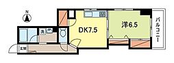 第2エクセル新高円寺 1DKの間取図画像