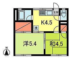 阪口コーポ 2Kの間取図画像