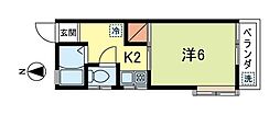 ファインヒル 1Kの間取図画像