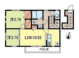 ル・カーサ 2LDKの間取図画像
