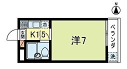 南阿佐ヶ谷コーポ 1Kの間取図画像