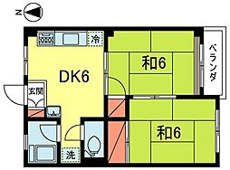 メゾン椿原 2DKの間取図画像