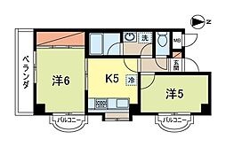 メゾン・ソレール 2Kの間取図画像