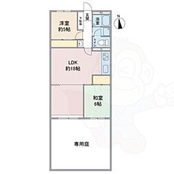 ドミール東山 2LDKの間取図画像