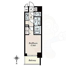 名古屋市営東山線 亀島駅 徒歩4分の賃貸マンション 6階1Kの間取り