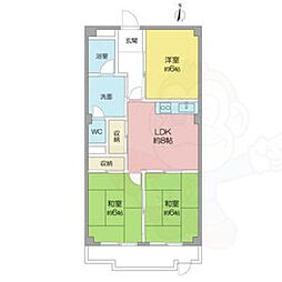 愛清ハイツ 3LDKの間取図画像
