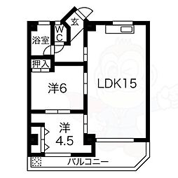 アートスクエア 3階2LDKの間取り