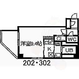 スワローハイム岩塚 ワンルームの間取図画像