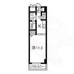 名古屋市営桜通線 太閤通駅 徒歩8分の賃貸マンション 9階1Kの間取り
