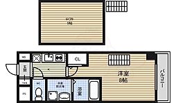 名古屋市営名城線 矢場町駅 徒歩5分の賃貸マンション 2階1Kの間取り