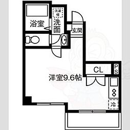 リエス千代田橋 1Kの間取図画像