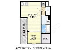 ジーメゾン清須アルカウス 3階1LDKの間取り