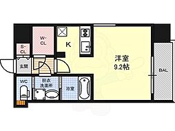 名古屋市営東山線 名古屋駅 徒歩7分の賃貸マンション 5階ワンルームの間取り