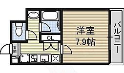 フロンティアU 4階1Kの間取り