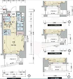 名古屋市営桜通線 高岳駅 徒歩7分の賃貸マンション 6階1Kの間取り
