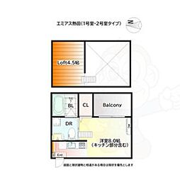 名古屋市営名港線 六番町駅 徒歩3分の賃貸アパート 1階ワンルームの間取り