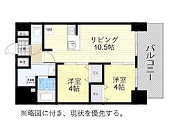 名古屋臨海高速あおなみ線 ささしまライブ駅 徒歩10分の賃貸マンション 15階2LDKの間取り