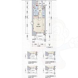 プレサンス大須観音駅前サクシード 1Kの間取図画像
