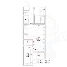 Coco Cat 岩塚 2階1LDKの間取り