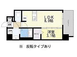 エスプレイス名古屋神宮 1LDKの間取図画像