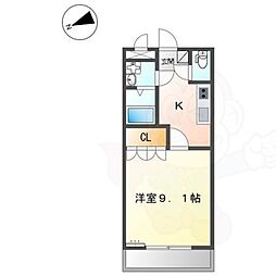 ハバナガーデン 1Kの間取図画像