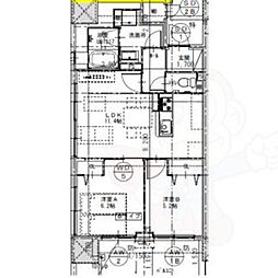 名古屋市熱田区六番2丁目マンション 2LDKの間取図画像