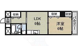 パークサイドメゾン伏見 1LDKの間取図画像