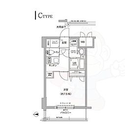 エスリード大須デュオ 1Kの間取図画像