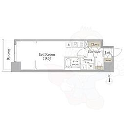 名古屋市中区金山3丁目マンション ワンルームの間取図画像