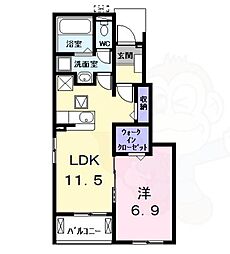 ジュネス・クレア 1LDKの間取図画像