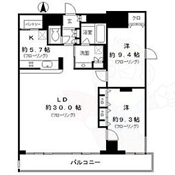 RESIDIA東桜2 2LDKの間取図画像