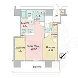 NAGOYAtheTOWER 2LDKの間取図画像
