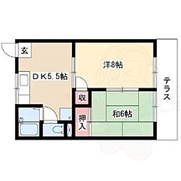 アネックス鬼頭 2DKの間取図画像