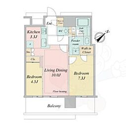 NAGOYAtheTOWER 2LDKの間取図画像