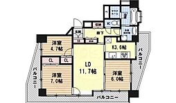 朝日プラザ笹島南 3LDKの間取図画像