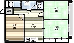 スカイメゾン 3DKの間取図画像